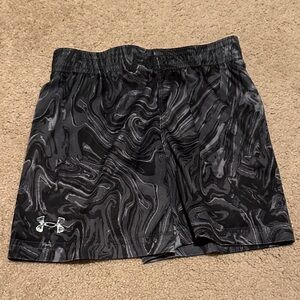 Under Armour Kid's Black and Gray Swirl Shorts